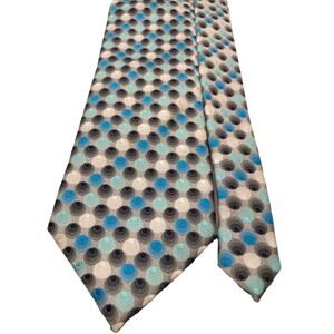 Men's Hagger Tie Polyester Sharp Multicolor Pink Blue Black Dots 59.5"L x 3.5"W
